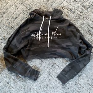 Alpha Phi Cropped Camo Sweatshirt